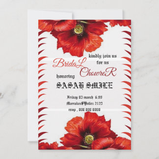 Invitation Modèle de l'invitation de douche nuptiale, Fleur s