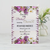 Invitation Modèle de l'invitation de douche nuptiale, Fleur s (Debout devant)