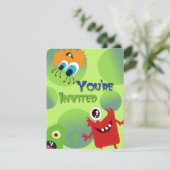 Invitation Modèle de l'invitation de Fun Monsters Birthday Pa (Debout devant)