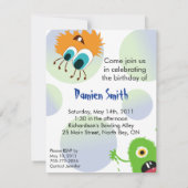 Invitation Modèle de l'invitation de Fun Monsters Birthday Pa (Dos)