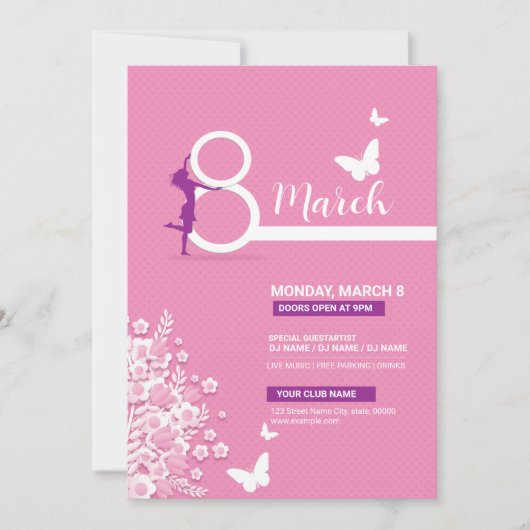 Invitation Modèle de l'invitation de la fête de la Fête des F (Devant)