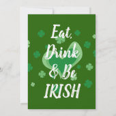 Invitation modèle de l'invitation de la fête de la St Patrick (Dos)