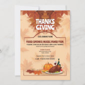 Invitation Modèle de l'invitation de la fête de Thanksgiving (Devant)