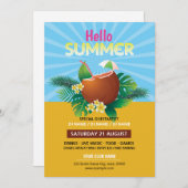 Invitation Modèle de l'invitation de la fête d'été (Devant / Derrière)