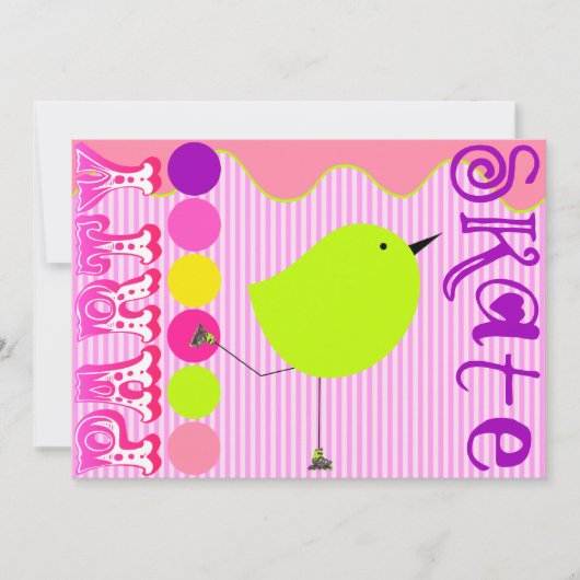 Invitation Modèle de l'invitation de la Fille de Patinage (Devant)