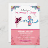 Invitation Modèle de l'invitation de la Journée des femmes (Devant / Derrière)