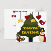 Invitation Modèle de l'invitation de Noël (Devant / Derrière)