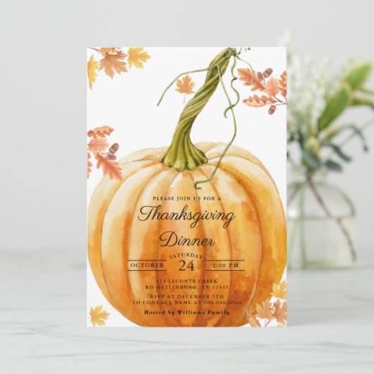 Invitation Modèle de l'invitation de Thanksgiving (Debout devant)