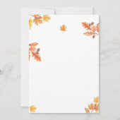 Invitation Modèle de l'invitation de Thanksgiving (Dos)