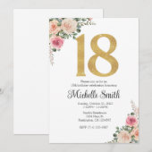 Invitation modèle de l'invitation du 18e anniversaire (Devant / Derrière)