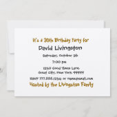 Invitation Modèle de l'invitation du 30e anniversaire (Dos)