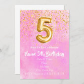 Invitation modèle de l'invitation du 5e anniversaire (Devant / Derrière)