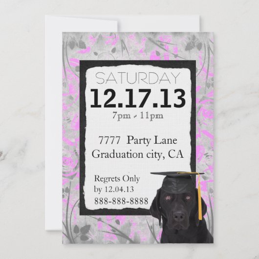 Invitation modèle de l'invitation du Labrador Retriever (Dos)