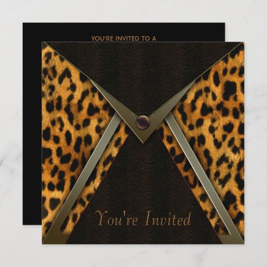 Invitation Modèle de l'invitation du parti Leopard (Devant / Derrière)