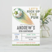 Invitation Modèle de l'invitation pour l'anniversaire de foot (Debout devant)