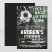 Invitation Modèle de l'invitation pour l'anniversaire de foot (Devant / Derrière)
