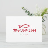 Invitation modèle de logo Poisson JÉSUS (Debout devant)