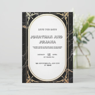 Invitation Modèle de luxe présentant du marbre noir et blanc