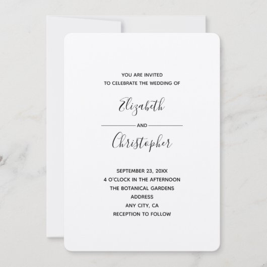Invitation modèle de mariage 1b (Devant)