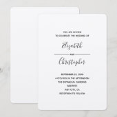 Invitation modèle de mariage 1b (Devant / Derrière)