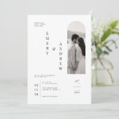 Invitation Modèle de mariage à typographie verticale moderne. (Debout devant)