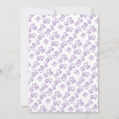 Invitation Modèle de mariage avec coeurs violets liés (Dos)