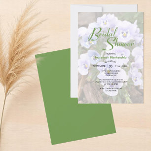 Invitation Modèle de mariage avec photo de pensées violettes 