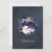 Invitation Modèle de mariage bleu royal et blush (Dos)