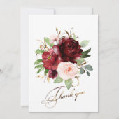 Invitation Modèle de mariage bordeaux et blush (Dos)