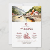 Invitation Modèle de mariage de destination indienne Rishikes (Devant)