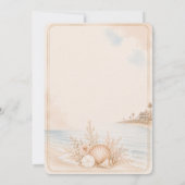 Invitation Modèle de mariage de plage à l'aquarelle modifiabl (Dos)