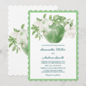 Invitation Modèle de mariage de pomme verte imprimable (Devant / Derrière)