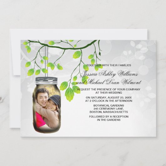Invitation Modèle de Mariage extérieur Mason Jar (Devant)