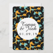 Invitation Modèle de mariage moderne à motif imprimé guépard  (Dos)