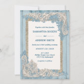 Invitation Modèle de Mariage Rustique Dusty Blue (Devant)