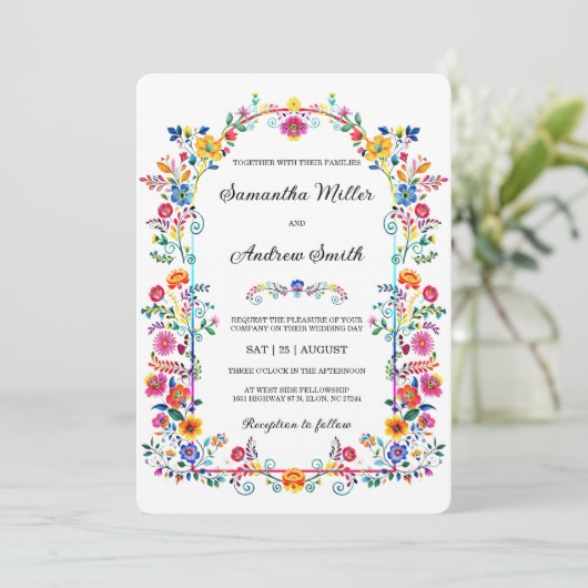 Invitation Modèle de mariage rustique mexicain (Debout devant)