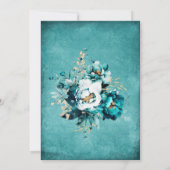 Invitation Modèle de mariage sarcelle et or (Dos)