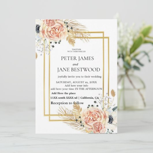 Invitation Modèle de mariage simple  (Debout devant)