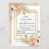 Invitation Modèle de mariage simple  (Devant / Derrière)