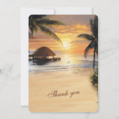 Invitation Modèle de mariage sur une plage tropicale (Dos)