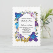 Invitation Modèle de mariage violet et bleu (Debout devant)