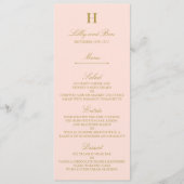 Invitation Modèle de menu Chic Blush Pink & Gold Mariage (Devant)
