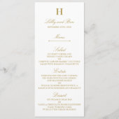 Invitation Modèle de menu élégant Gold & White Mariage (Devant)