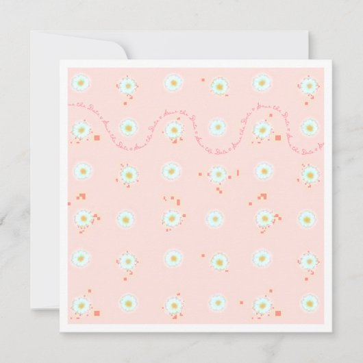 Invitation Modèle de mise en page avec des marguerites et une (Devant)