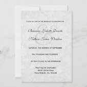 Invitation Modèle de monogramme DAMASK noir et blanc V18 (Dos)