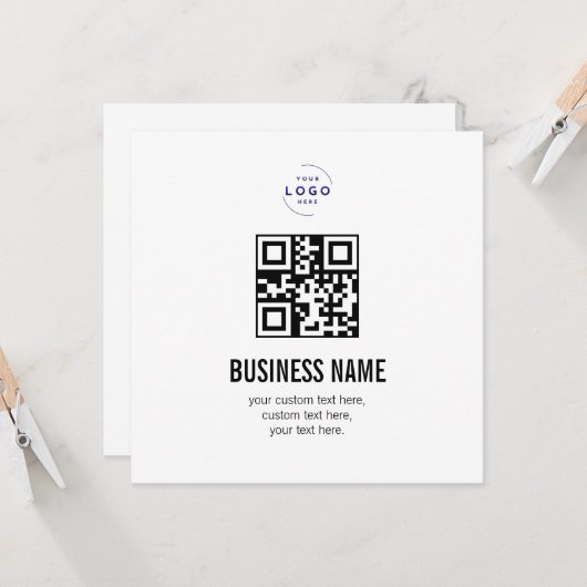 Invitation Modèle de nom de logo d'entreprise de code QR pers (Devant/Arrière en situation)