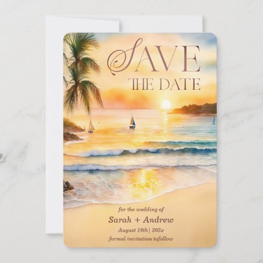 Invitation Modèle de notification de sauvegarde de plage trop (Devant)