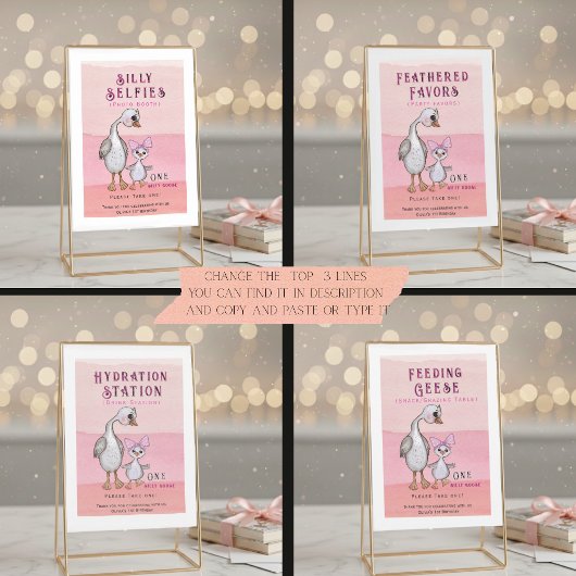 Invitation Modèle de panneau de fête universel Silly Goose |