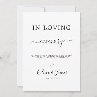Invitation Modèle de panneau de mariage à la mémoire avec ros