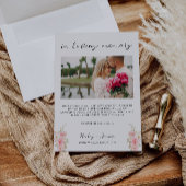 Invitation Modèle de panneau de mariage rose à la mémoire de